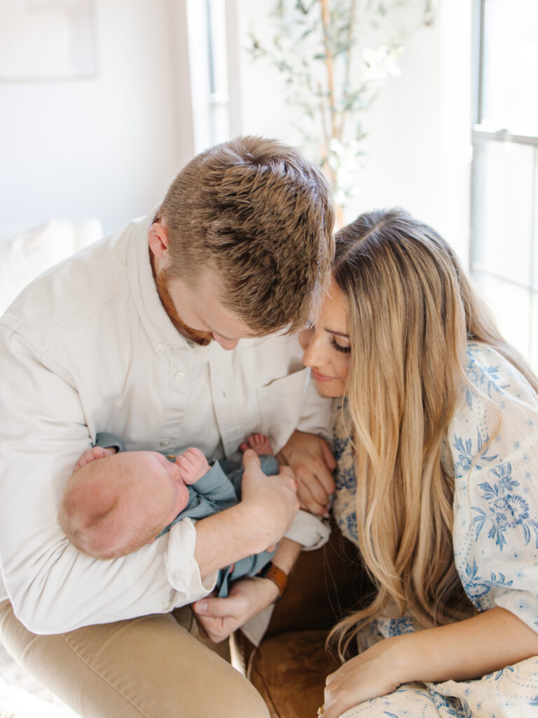 College Station newborn photographer takes photos in her home for a lifestyle photo session